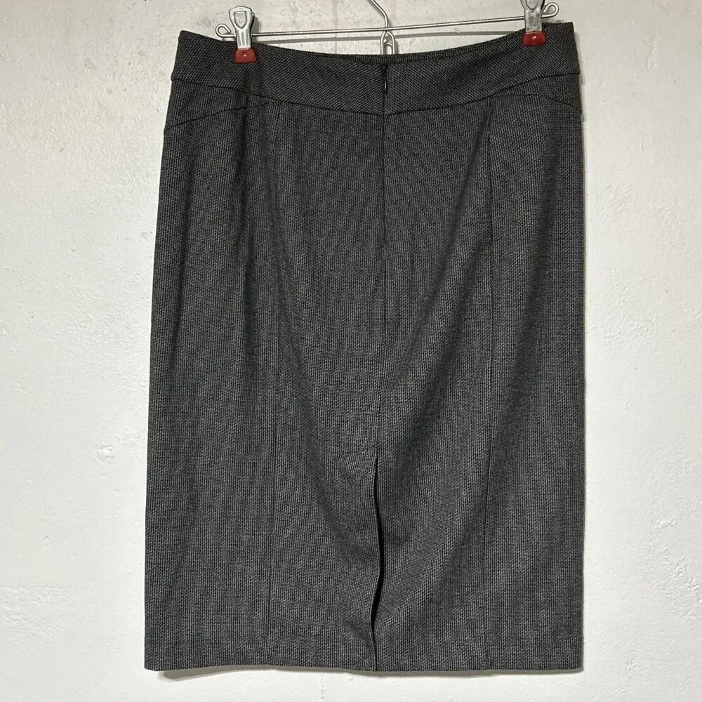 New York & Company Stretch Womens Skirt Sz. 8 Gray Business Casual Zipper Back